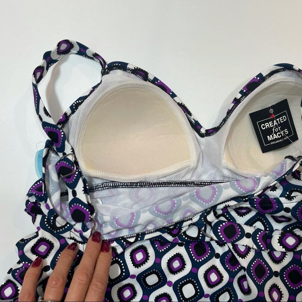 Swim Solution tiered one piece swimsuit Sz 10 - Picture 8 of 8